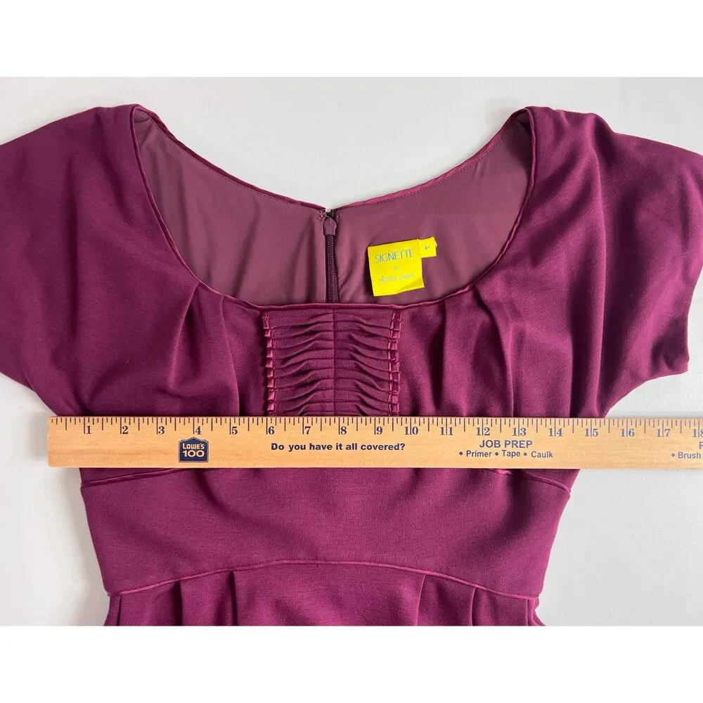 Signette by Aysha Saeed Women's Short Sleeve Dress Burgundy Wine Size P